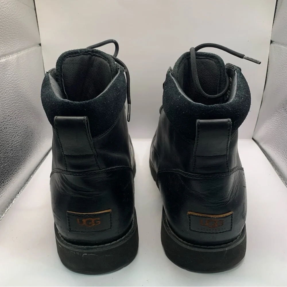 UGG Men's Seton Waterproof Chukka Boot Size12 GUC per owned black leather winter